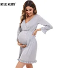 Женское платье для кормления, короткое и с длинным рукавом 34, повседневные платья для кормления грудью, Одежда для беременных