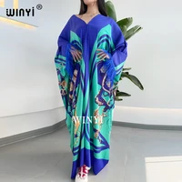 2021 winyi sukienka dresses for women dashiki snake new clothes bazin broder riche sexy feather sleeve robe evening long dress