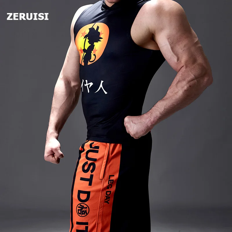 

Men's Tracksuit Gym Fitness Compression Sleeveless Sports Suit Clothes Running Jogging Sportswear Exercise Workout Tights