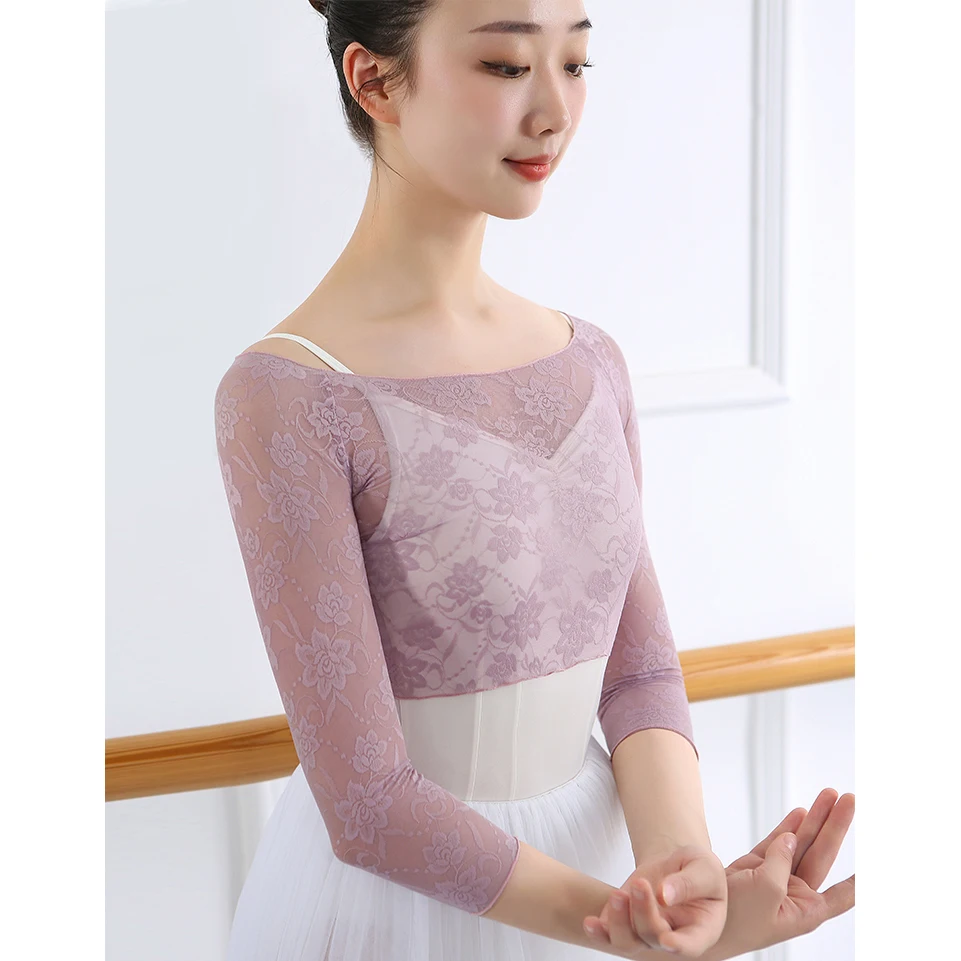 Женский укороченный топ балетная футболка кружевные топы для танцев балерины