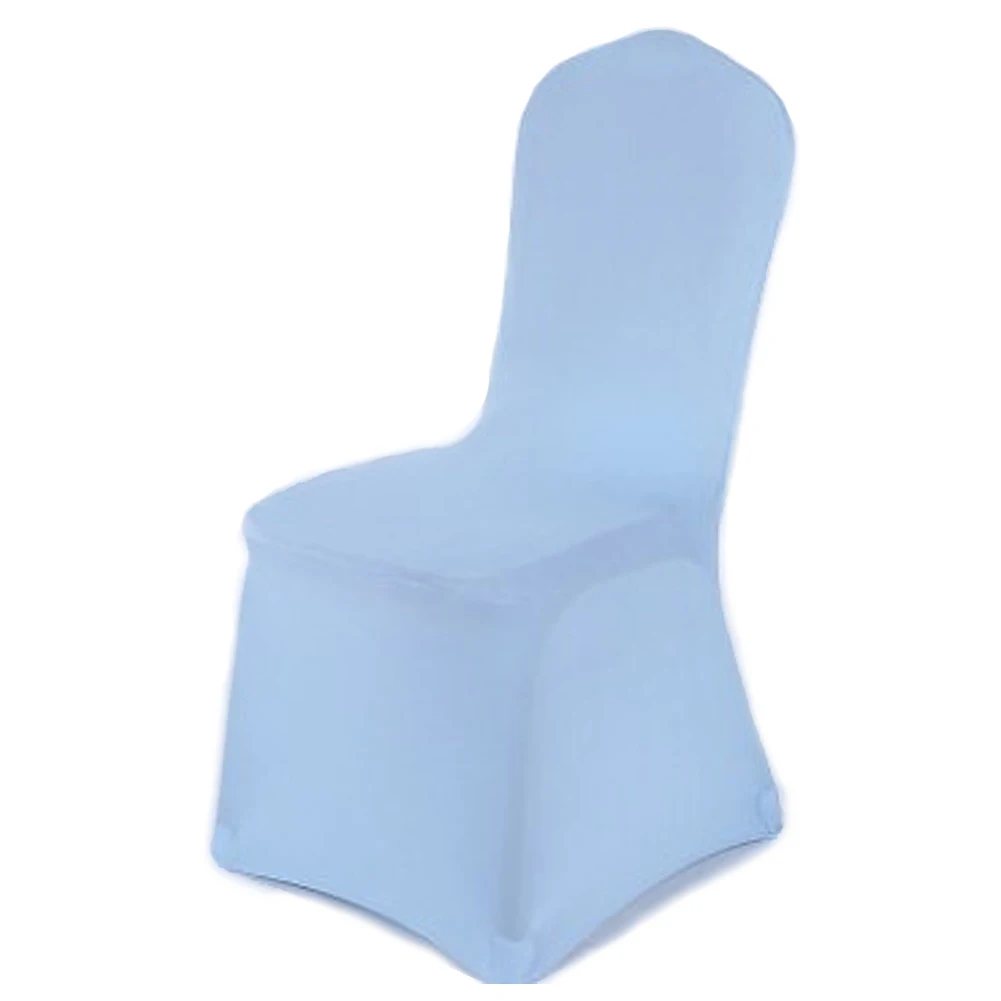 Light Blue 1х твердый спандекс Чехол для стула многоцветный Свадебный банкет Декор для столовой - Цвет: Light Blue