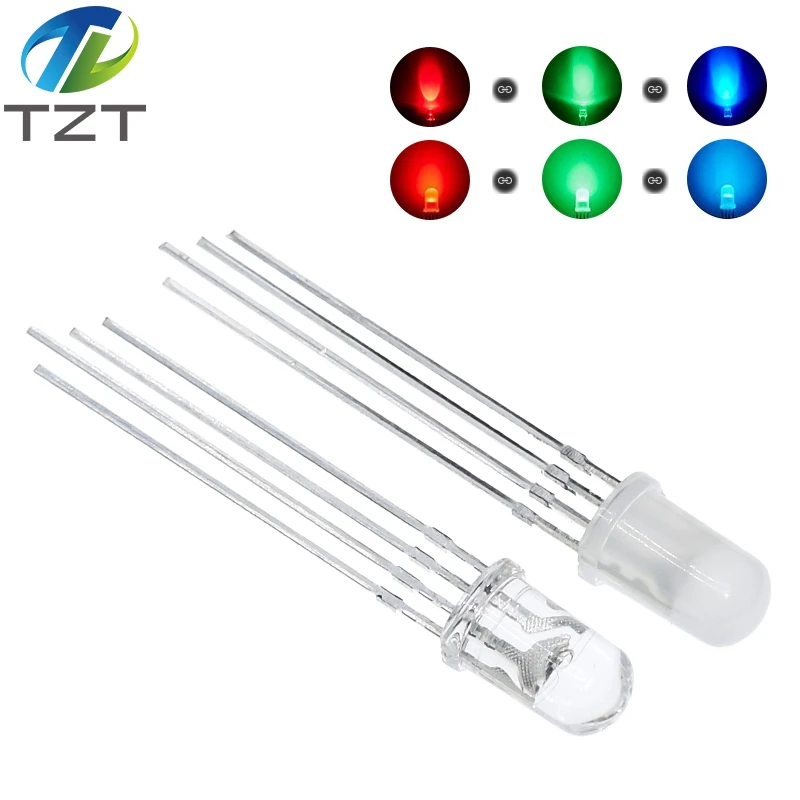 10 шт 5 мм RGB светодиодный общий анод/общий анод Tri Цвет излучающие диоды f5