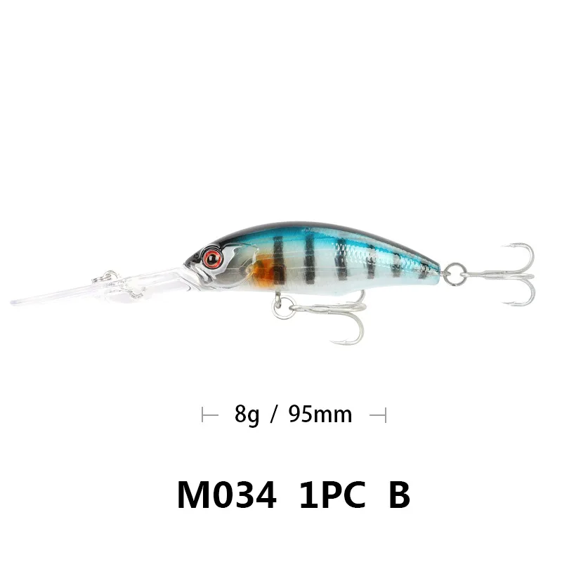 B Лидер продаж; Новинка; 9,5 см 8 г Minnow приманки для рыбалки качели маленькую погружения жесткая наживка глубокое погружение приманки высокое качество вибрации Япония PESCA, воблер - Цвет: B