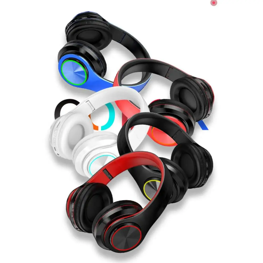 

Foldable Wireless Bluetooth Stereo Bass Headset Breathing Light Sports Headphone