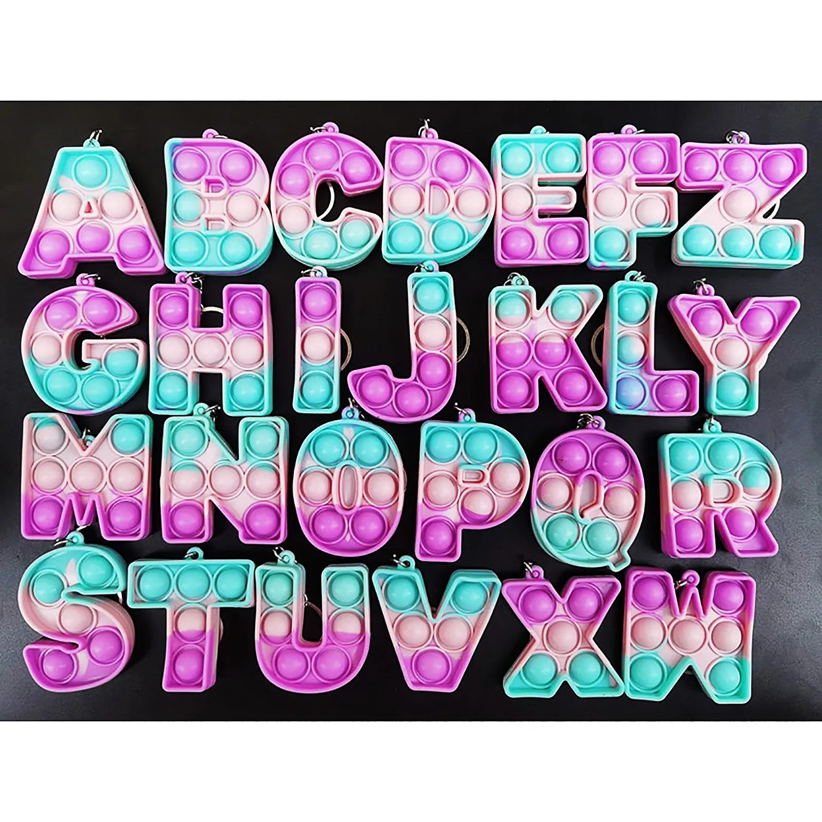 26 букв недорогая мини пузырьковая сенсорная игрушка-антистресс брелок простой
