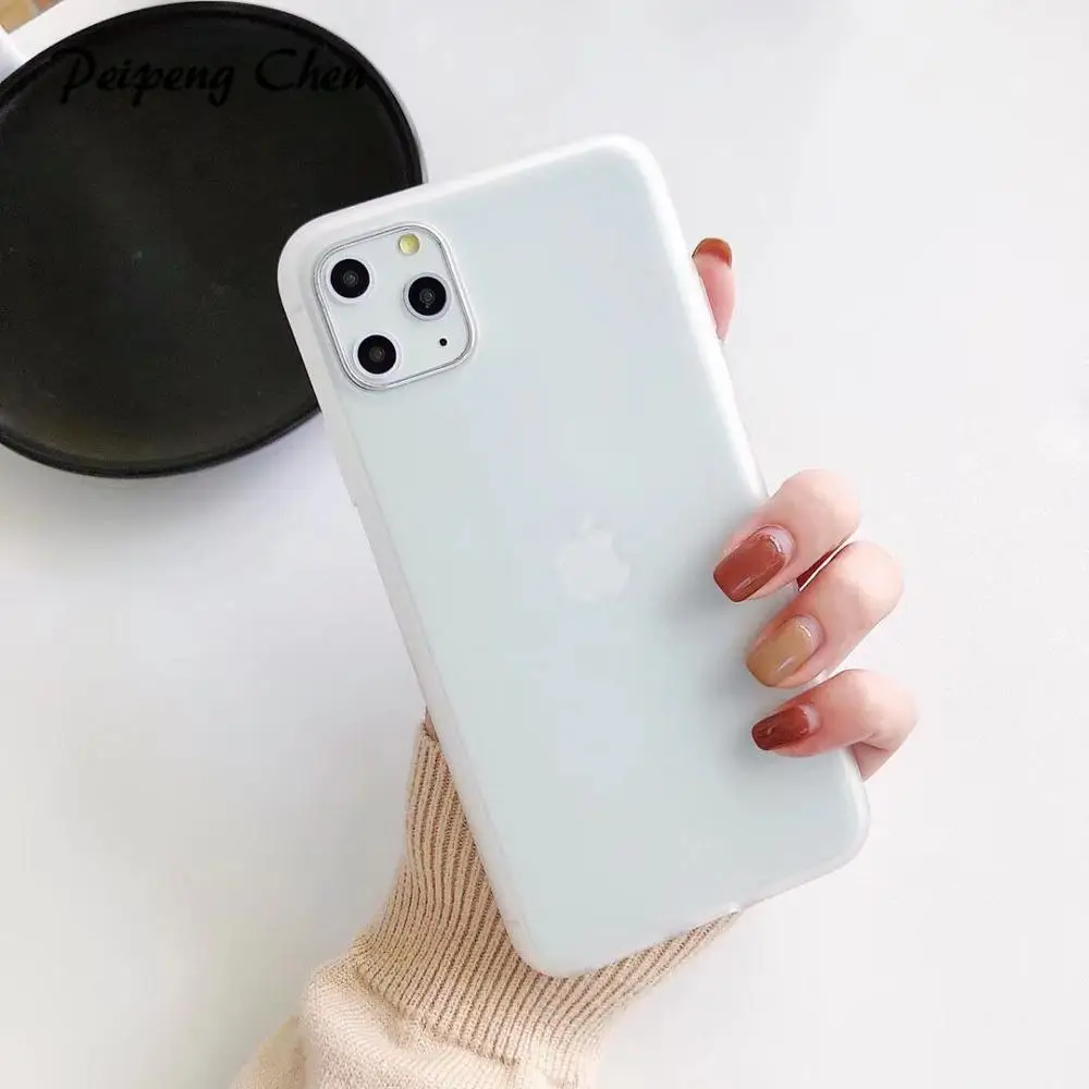 Простой деловой Прозрачный чехол для iPhone 8 7 6 S Plus 11 Pro Max X XS мягкий силиконовый из