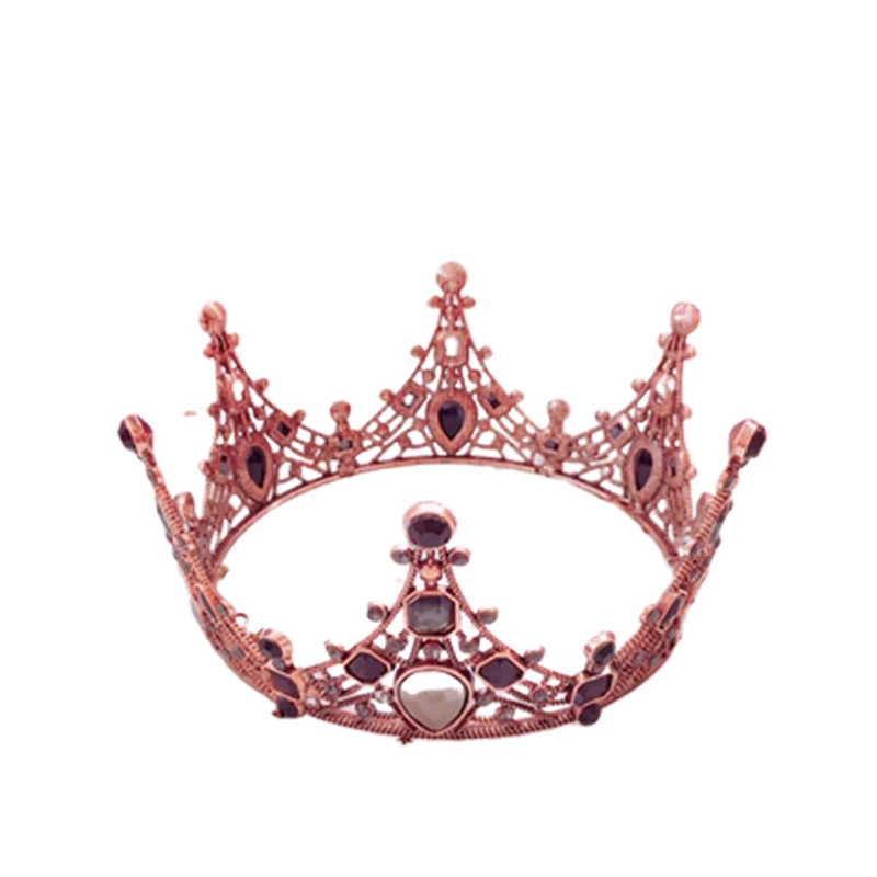 

Hand Made Hair Accessories Headdress European Style Palace Retro Pearl Man-made Diamond Tuinga GIRL'S Heart Crown Crown
