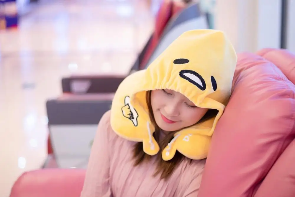 Gudetama плюшевые спящие U подушка автомобиль самолет Шеи Шапка-подушка милый желток мягкие игрушки куклы