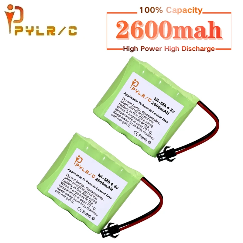 4.8v 2600mah Rechargeable Battery For Rc toys Cars Tanks Robots Gun AA NI-MH Pack Boats With SM Plug | Игрушки и хобби