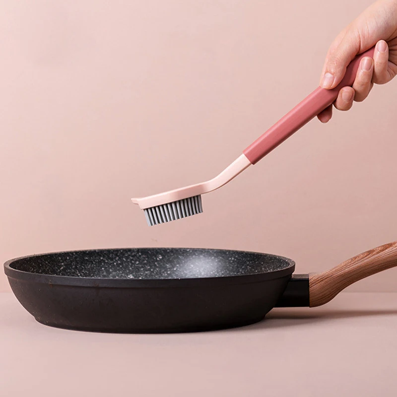 Двухцветная щетка с длинной ручкой для кастрюль посуды чаши мытья бытовые