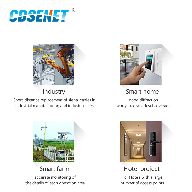 

10PcsSX1276 LoRa 868MHz 915MHz Wireless Module 100mW Long Range 5km 20dBm CDSENET E19-900M20S2 Stamp Hole SPI High Precision