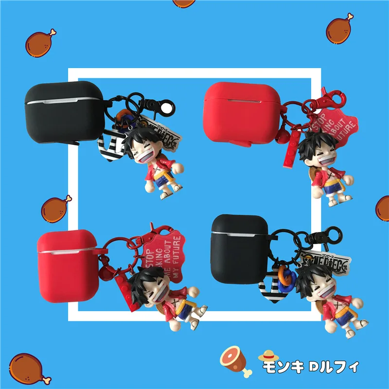 

Bluetooth Earphone Case for Airpods Pro Protective Case for Airpods 1 2 Cover with Keychain One Piece Luffy Accessories 3D