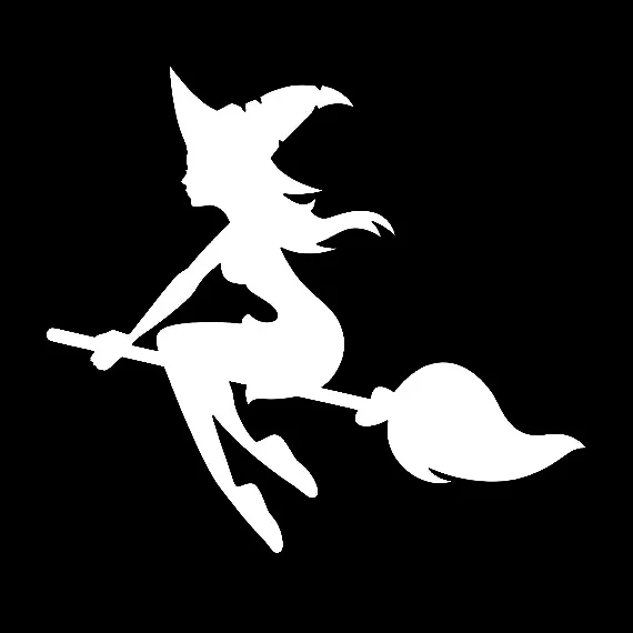 

12x10cm Cartoon Car Sticker Creative Witch Car Body Window Decorative Decal