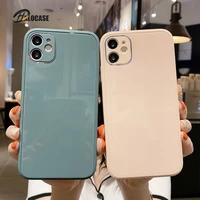 camera protection sqaure bumper phone case for iphone 12 11 11pro max xr xs max x 7 8 plus se2 candy color glass hard back cover