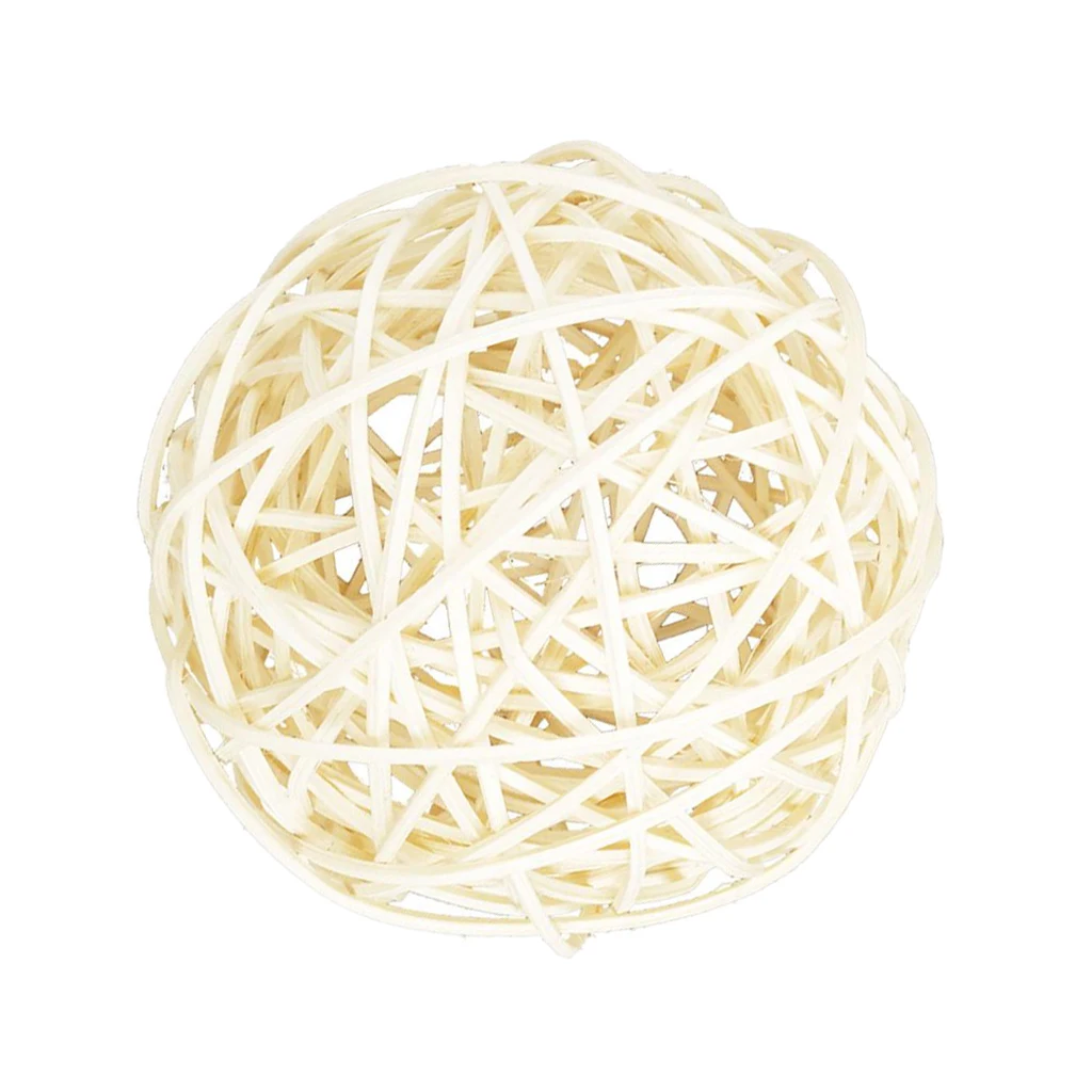 

100mm Natural Rattan Wicker Ball Party Favors Photo Props Cat Toy DIY Crafts
