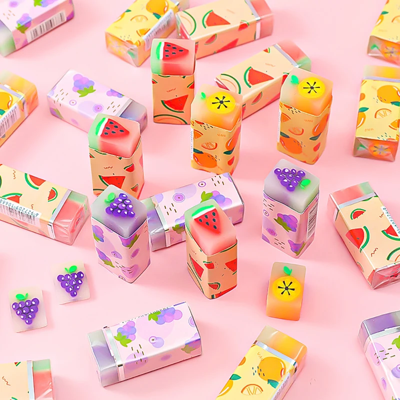 

2Pcs Creative Fruit Erasers Cartoon Cute Erasers Children Gift School Stationery and Office Supplies
