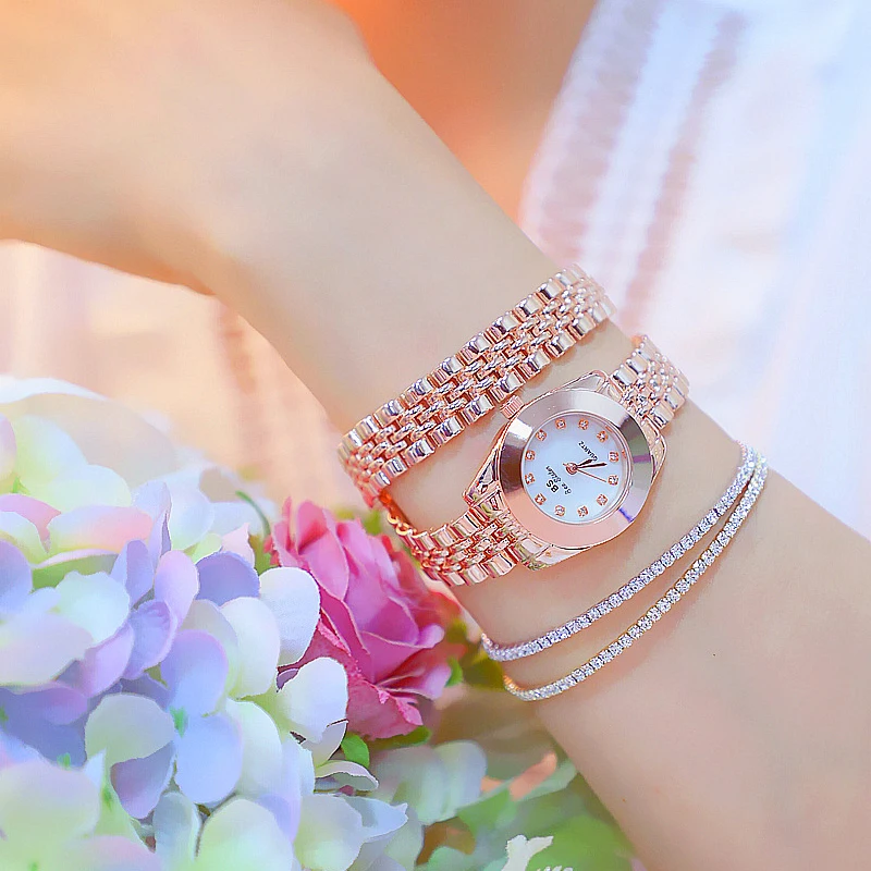 BS новые женские наручные часы золотые с кристаллами и бриллиантами Часы из