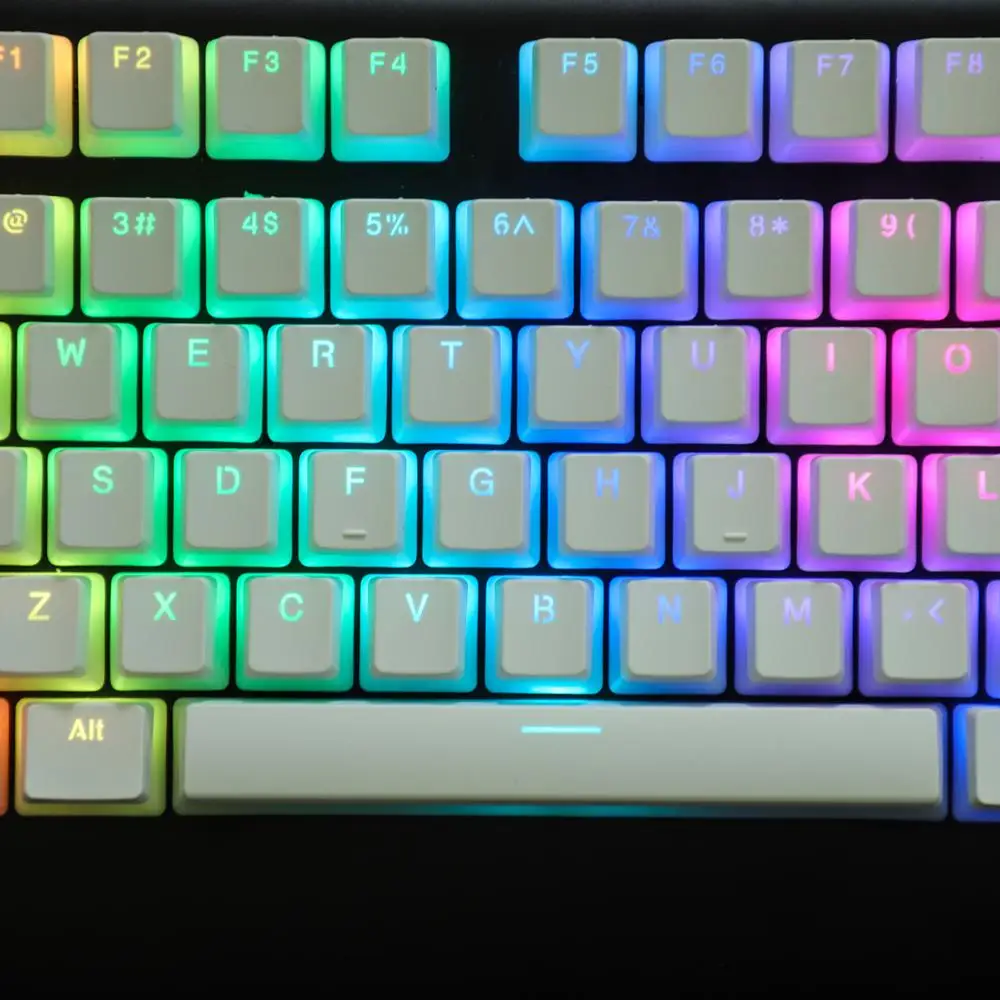 

PBT Double Shot Shine Through ANSI ISO Pudding Keyset For MX Mechanical Keyboard Corsair Razer Ducky SF KBD75 68 Keychron
