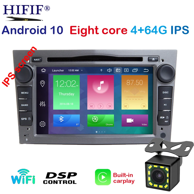 Автомобильный DVD радиоплеер DSP 2 Din Octa Core 7 ''IPS Android 10 для Opel Astra Vectra Antara Zafira Corsa GPS