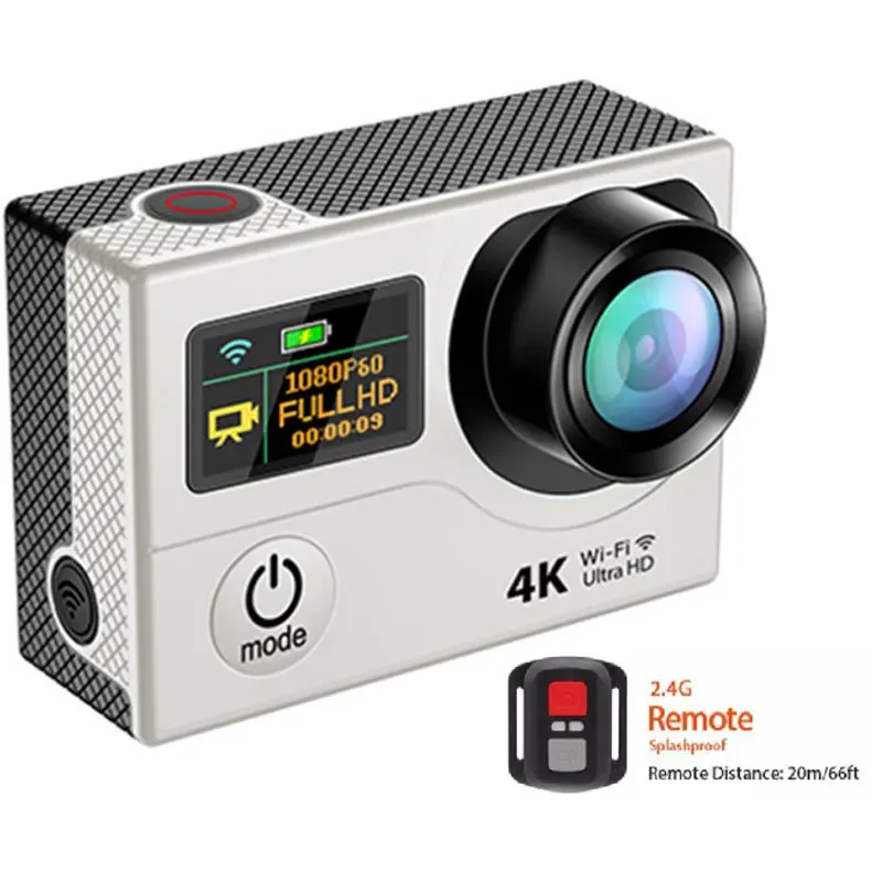 

WIFI 4k 16MP Ultra HD Action Video Camera Dual Screen Remote Camcorder DV selfie Digital Video Camera 30m waterproof