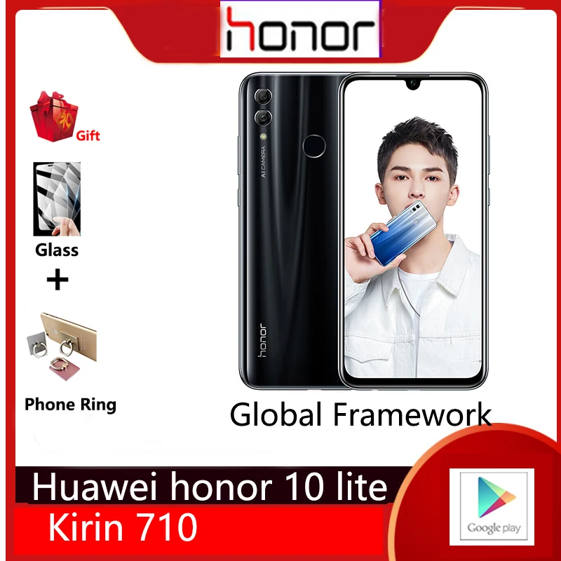 Honor 10lite google play мобильный телефон с двумя sim картами полный Netcom чехол для