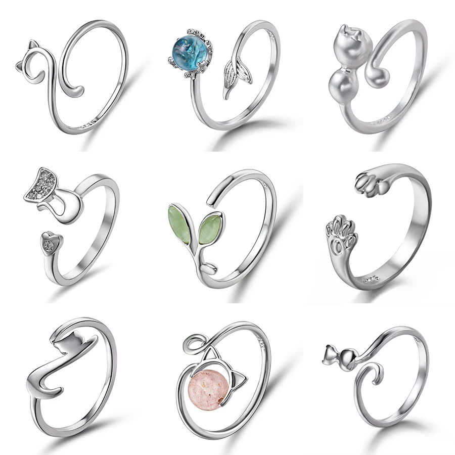 Новое модное Открытое кольцо с милым животным кошачьи когти собачья лапа женское