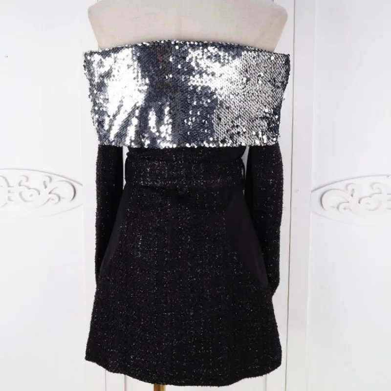 Новая мода подиум 2020 дизайнерское платье женское с вырезом лодочкой и блестками