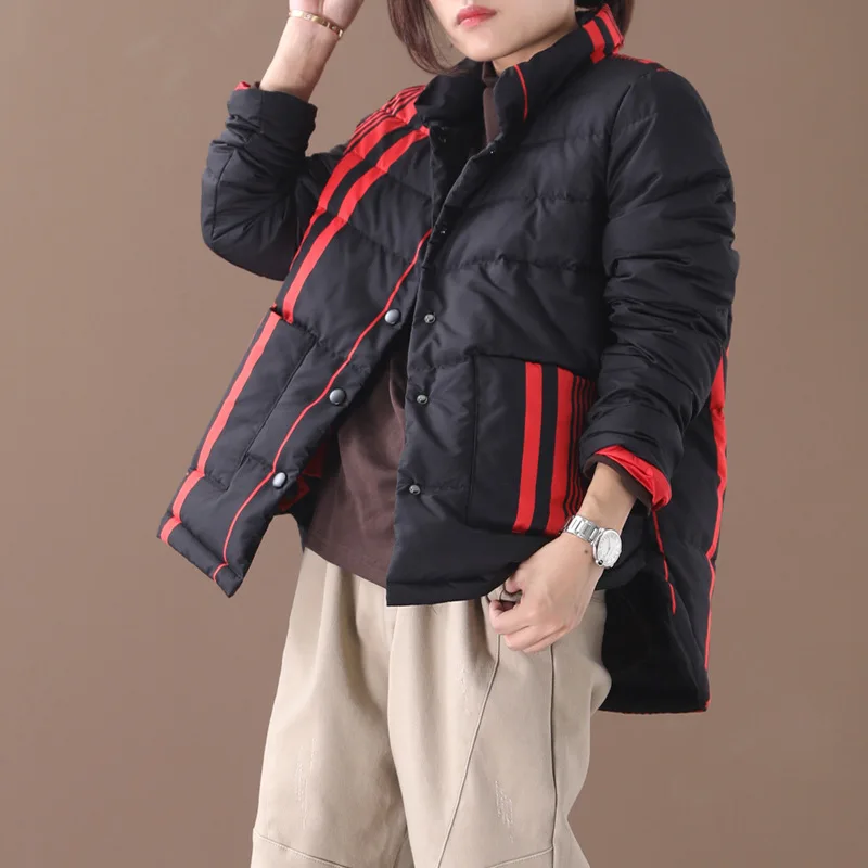 Женский пуховик зимнее свободное теплое пальто большого размера новинка 2019