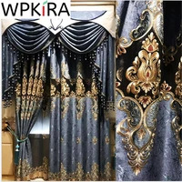 high shade window curtain for living room gold embroidery sheer curtains high end window blinds drape european curtains x ad553