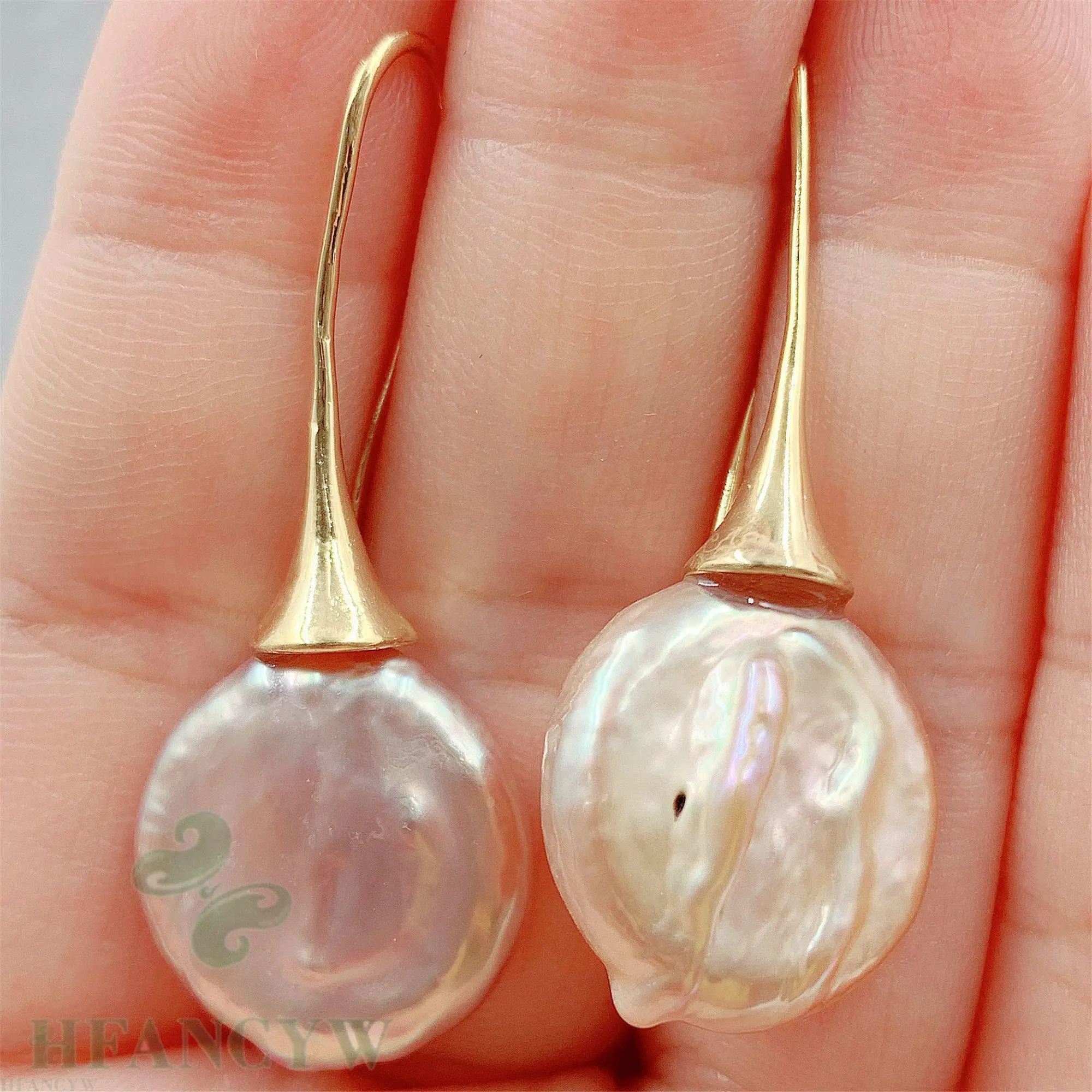 17 мм розовые серьги с барочным жемчугом ушные вечерние для женщин Роскошные