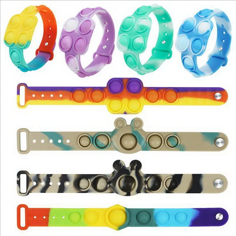 

Press Unzip Toys Silicone Watch Model Stress Relief Toys Dimple Bubble Soft Fidget Simple Bracelet Toy Puzzle Safety