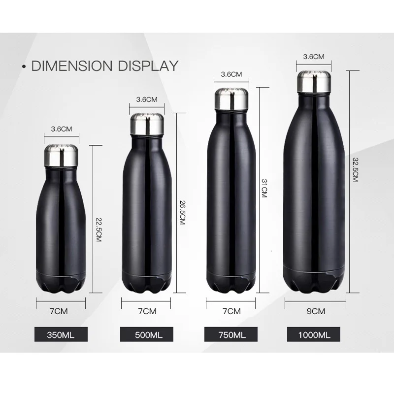 Спортивная бутылка термос с двойными стенками из нержавеющей стали Вакуумная
