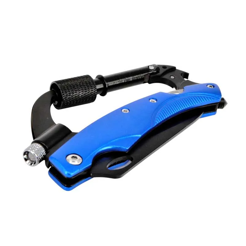 LED Light Camping Hunting defensa personal Tactical Multi Tools Mini Portable Autodefensa Carabiner Hook Self Defense Knife with |