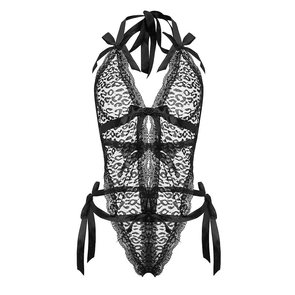 Сексуальное прозрачное Сетчатое Бандажное боди для женщин 2020 черные Боди без