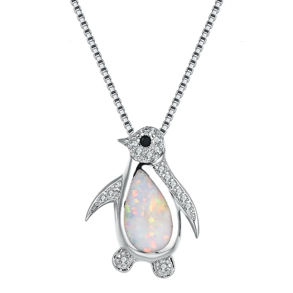 

Trendy Fashion Romantic Opal Little Penguin Animal Necklace Pendant Charm Men Women Gift Jewelry Jewelry Wholesale