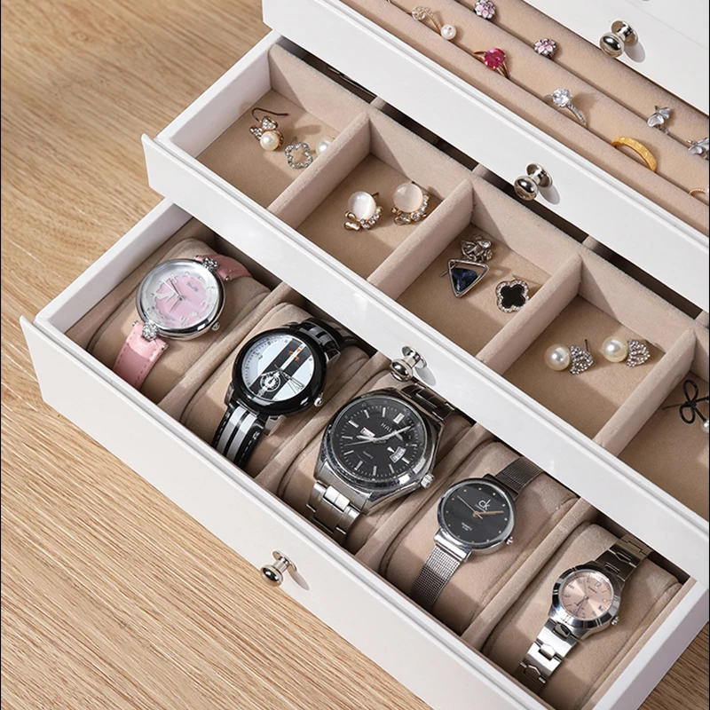 Multi-Layer Jewelry Box, Necklace, Jewelry, Ten-Layer Storage Box, Large-Capacity, High-End Light Luxury Storage Cabinet