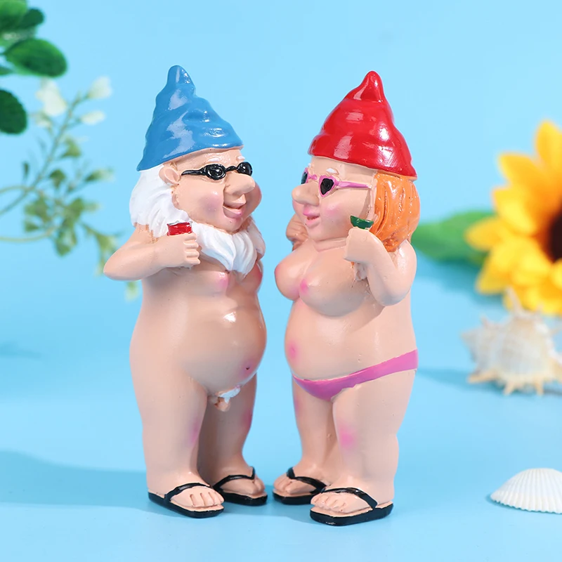 Арт-деко обнаженный мужчина женщина гном открытый Смола садовый двор украшения