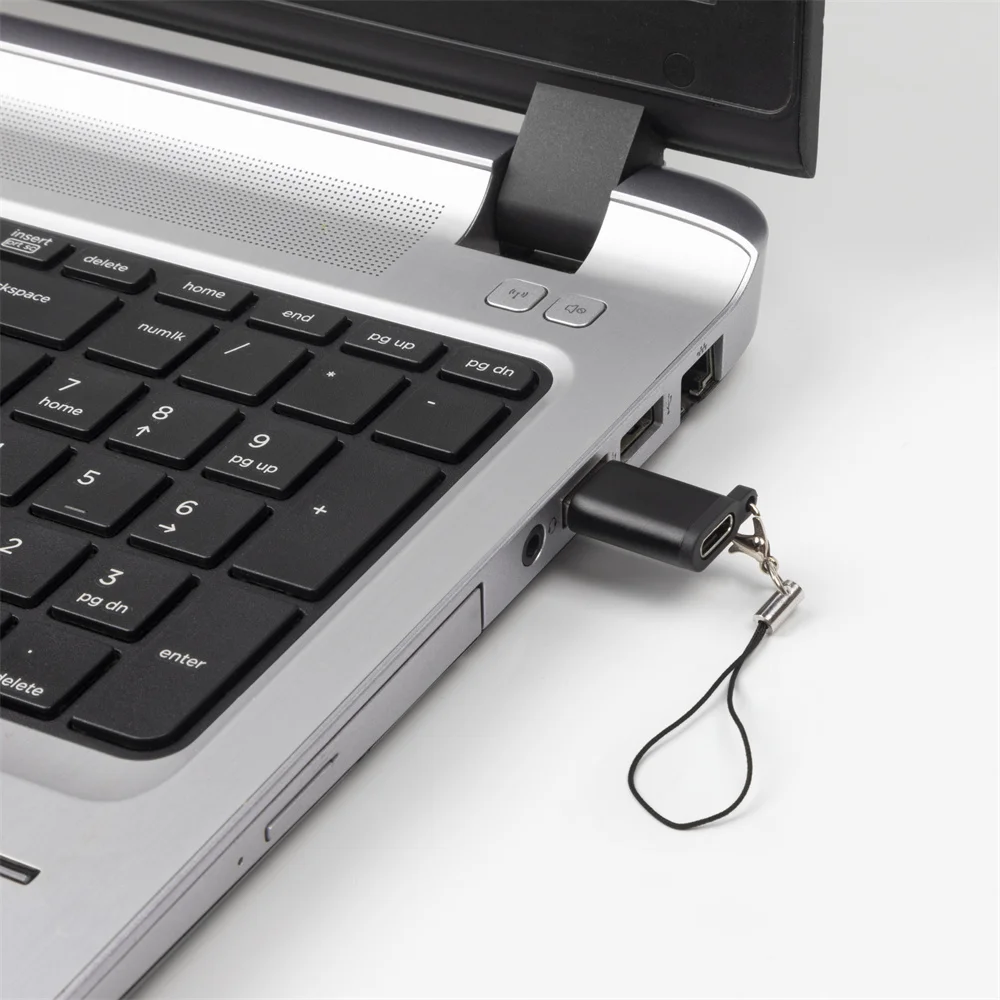 

USB C Female to USB Male Adapter With Keychain, Compatible with Laptops, Power Banks, Chargers, and More Devices with USB A Port