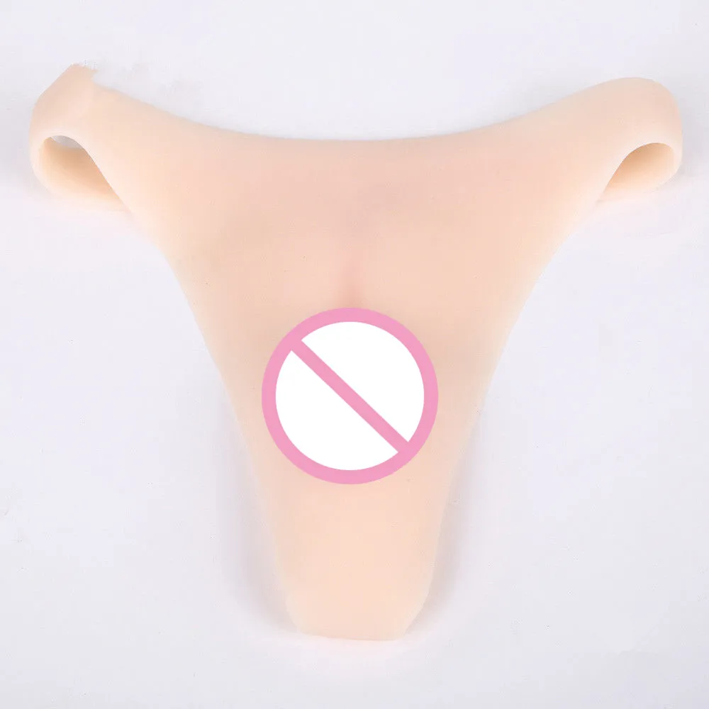 2020 New Silicone T-back Vagina Panty Realistic Vagina Crossdresser TG DG Underwear High Waist  Body Shapers Women Tummy Shaper