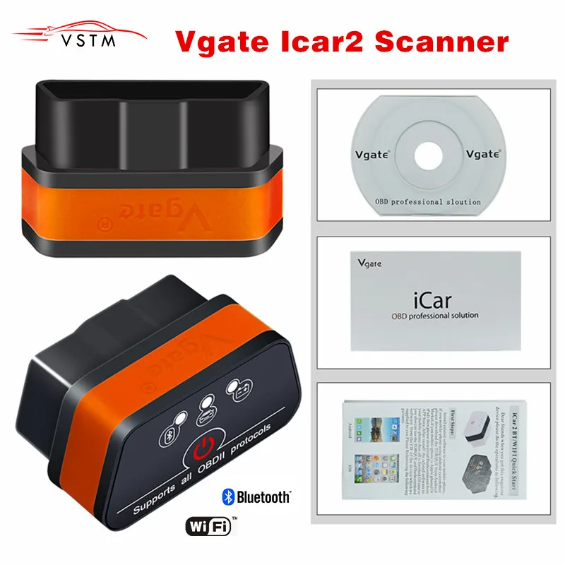 Диагностический инструмент Vgate icar2 Bluetooth/Wi-Fi OBD2 ELM327 Bluetooth мини-сканер ELM 327 Wi-Fi для
