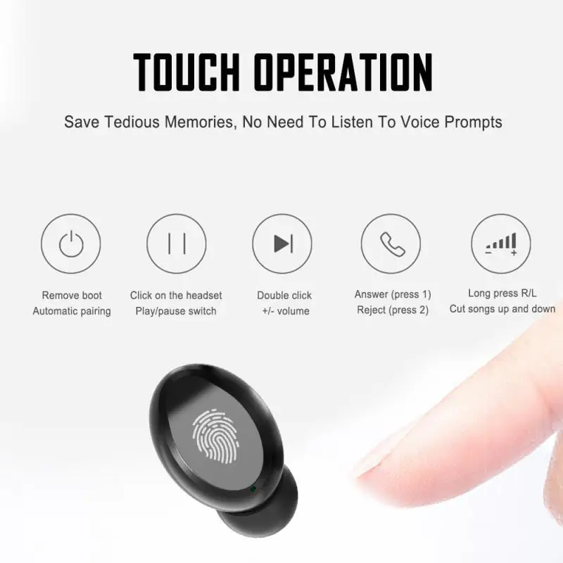 Беспроводные наушники Bluetooth гарнитура шлем TWS стерео сенсорное управление с