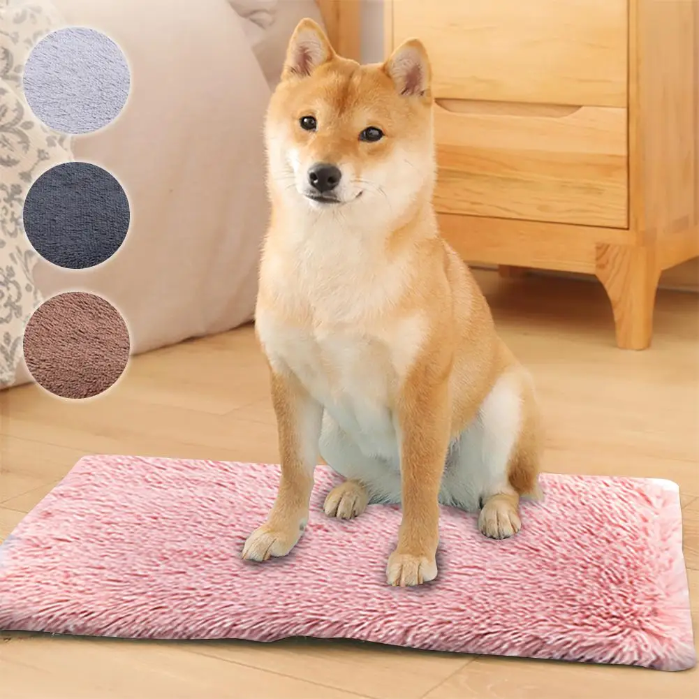 Pet Long Plush Bed Dog Cat Blankets Fluffy Mats Soft Thin Covers For Large Dogs Solid Cats Mattress Blanket