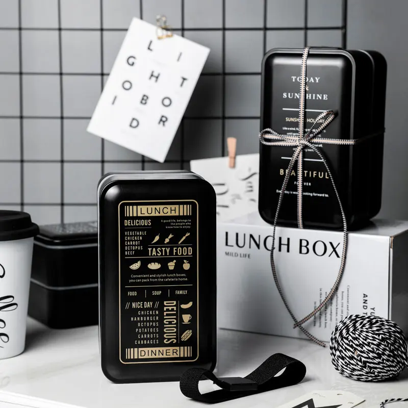 Bento Box Черный контейнер для еды Ланч бокс пластиковый в скандинавском стиле