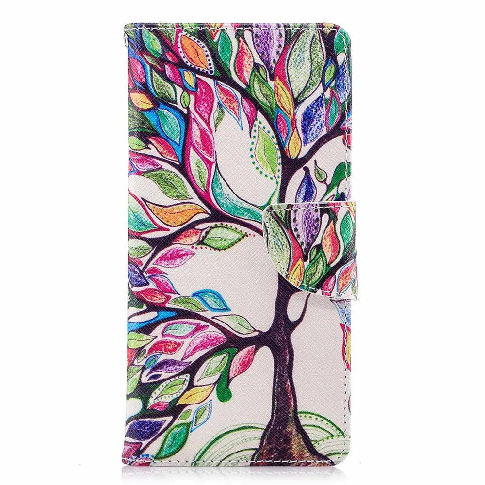 Colorful Tree Бумажник с отделением для карт и рисунком флип чехол для samsung Galaxy S11 S10E S10 S9 S8 плюс S7 S6 край S5 S4 S3 J4 J6 A6 A7 A8 A530 A750 крышка - Цвет: Colorful Tree