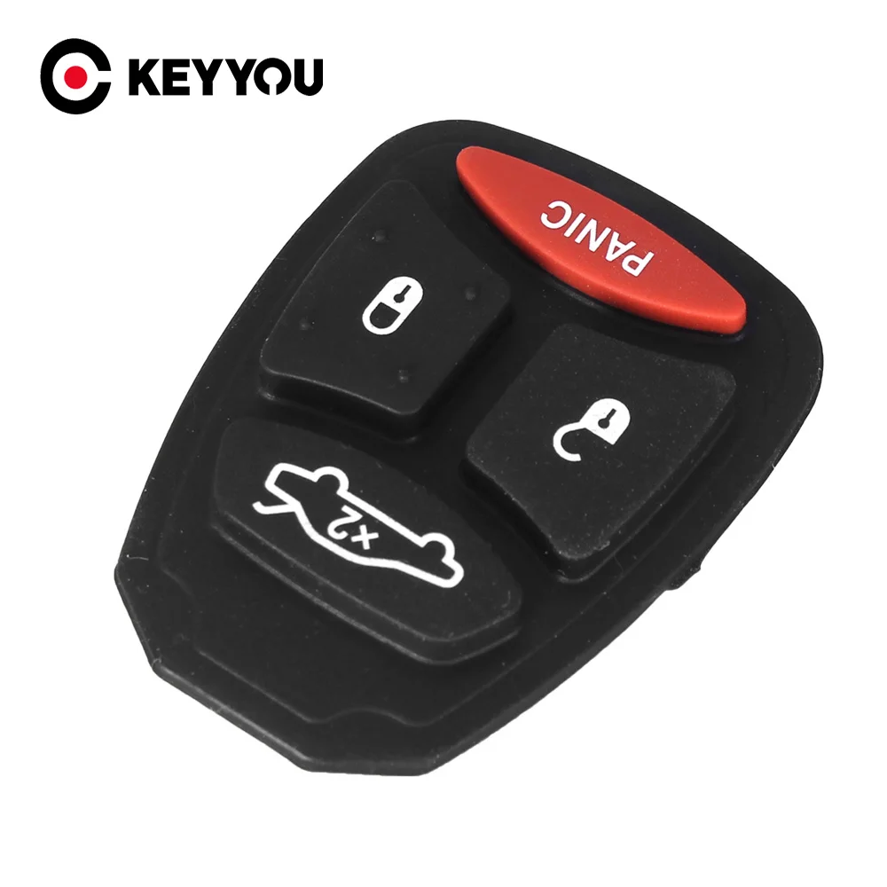 KEYYOU 10 шт./лот пульт дистанционного ключа чехол Кнопка Pad для DODGE JEEP CHRYSLER 300 Aspen
