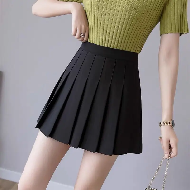Summer White Skirts High Waist Sweet Pleated Mini Women Streetwear Tennis Skirt Shorts Kawaii Y2K Teens Clothes | Женская одежда