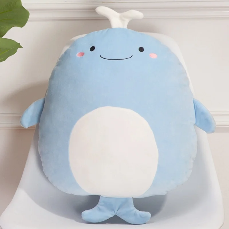 Whale 40 см, новинка, супер мягкая плюшевая подушка Kawaii Panda& Penguin& Whale, мультяшное животное, Лев& Лобстер& динозавр, игрушка, кукла, подушка для кровати, подарок - Цвет: Whale