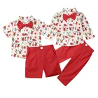 2 шт., вечерние лка и шорты для мальчиков, с принтом Деда Мороза
