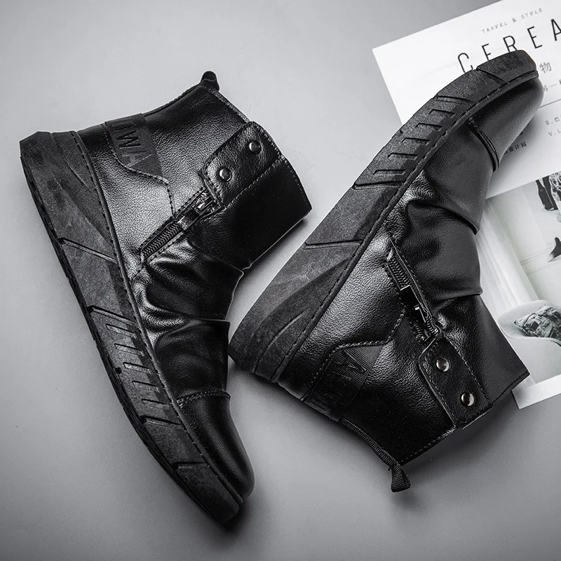 

Ботинки Mazefeng мужские повседневные, ботинки на молнии, удобные, водонепроницаемые, Осенняя обувь, размеры 39-44