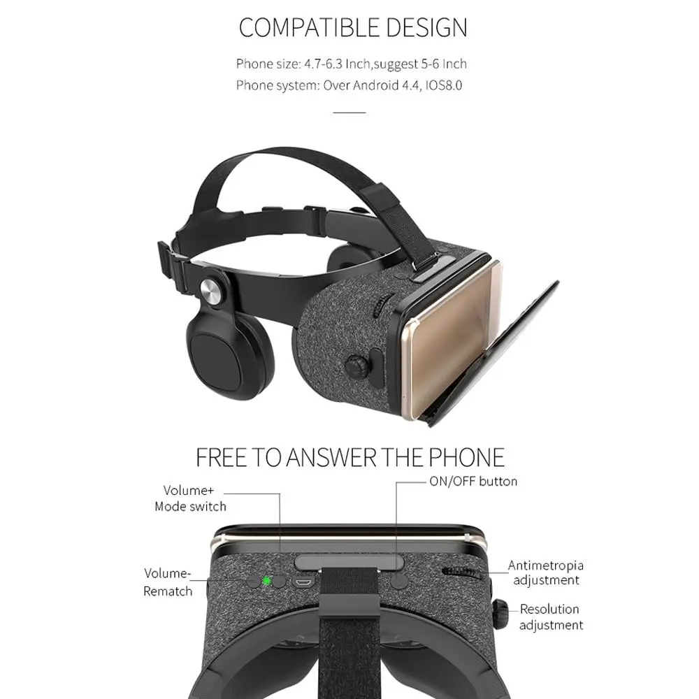 Беспроводные стереонаушники BOBOVR Z5 VR для смартфонов IOS Android Bluetooth-контроллер |
